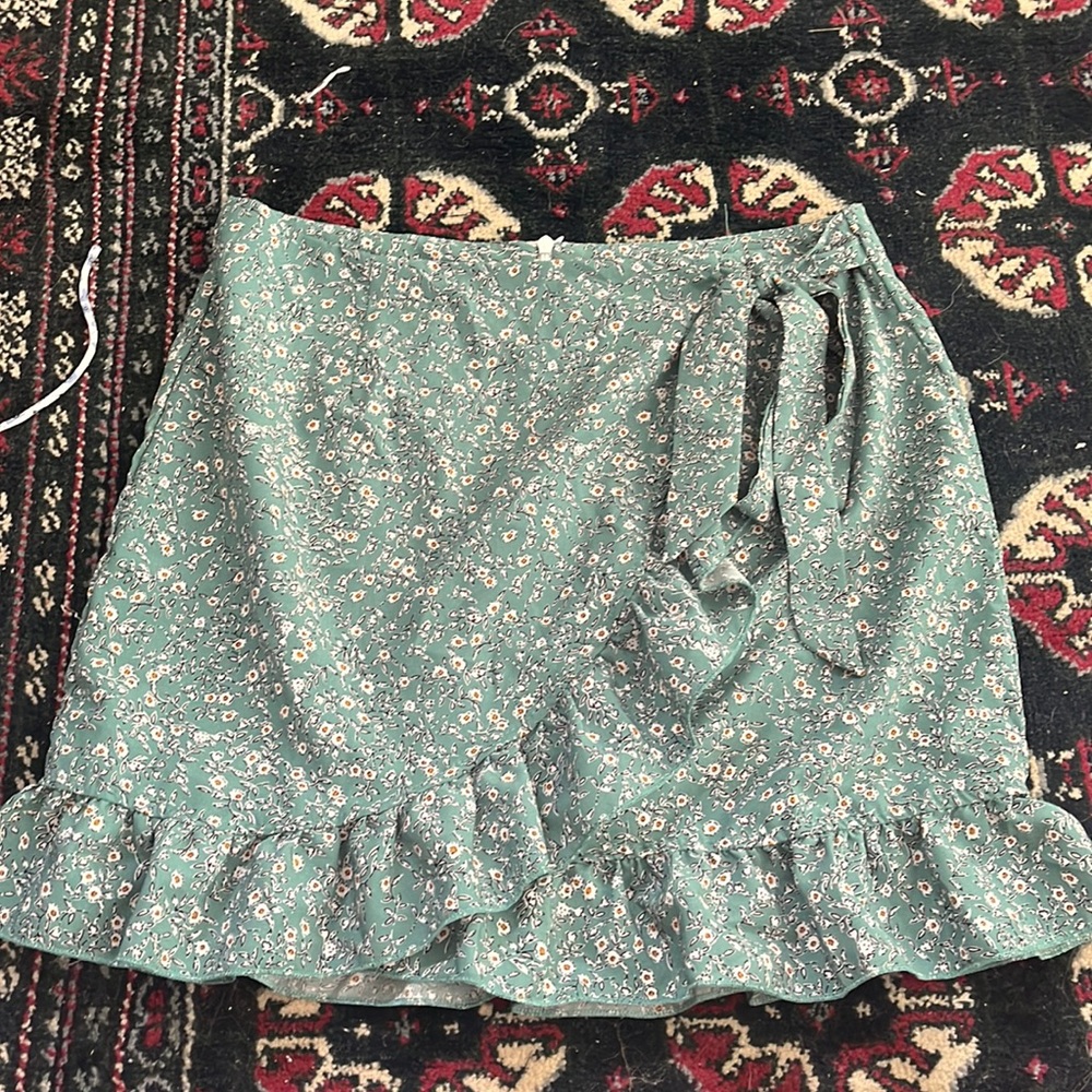 green wrap skirt